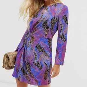 & Other Stories Abstract Zebra Print Mini Dress